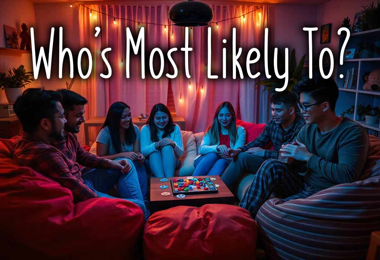 group of friends in a living room